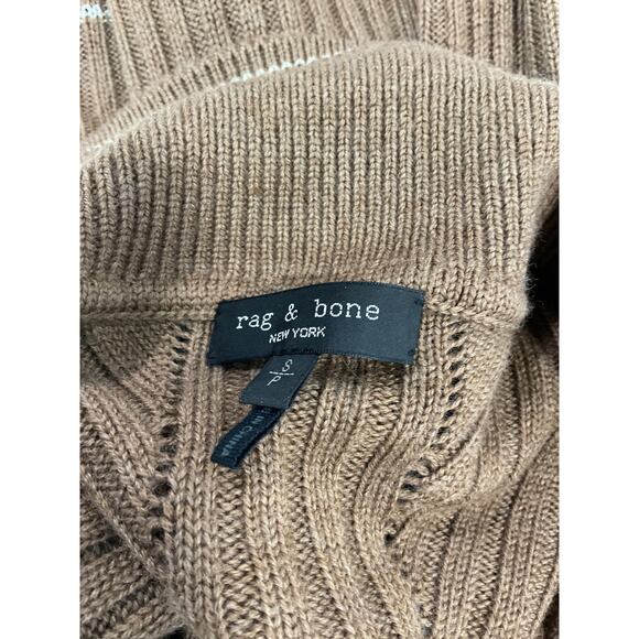 Rag & Bone 'Monti' Brown Stripe Polo Size S - Picture 4 of 5